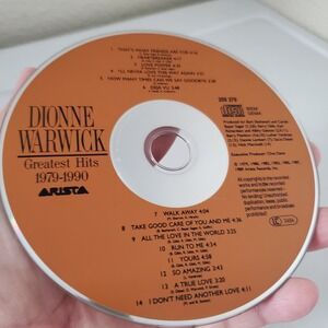 Dionne Warwick Greatest Hits 1979-1990 CD Arista Records 259 279 Pop Soul